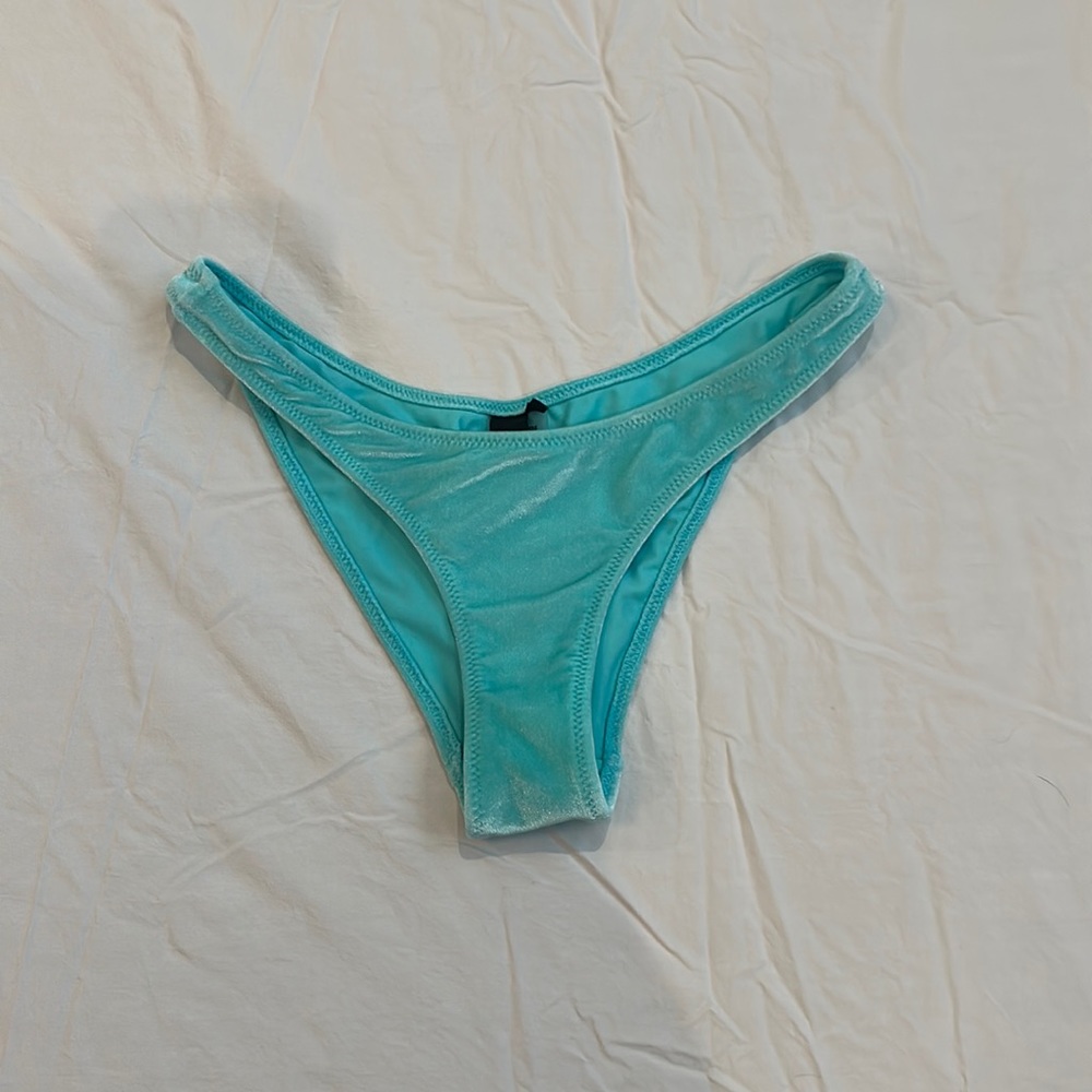 Teal Velvet Triangl Bikini Bottoms